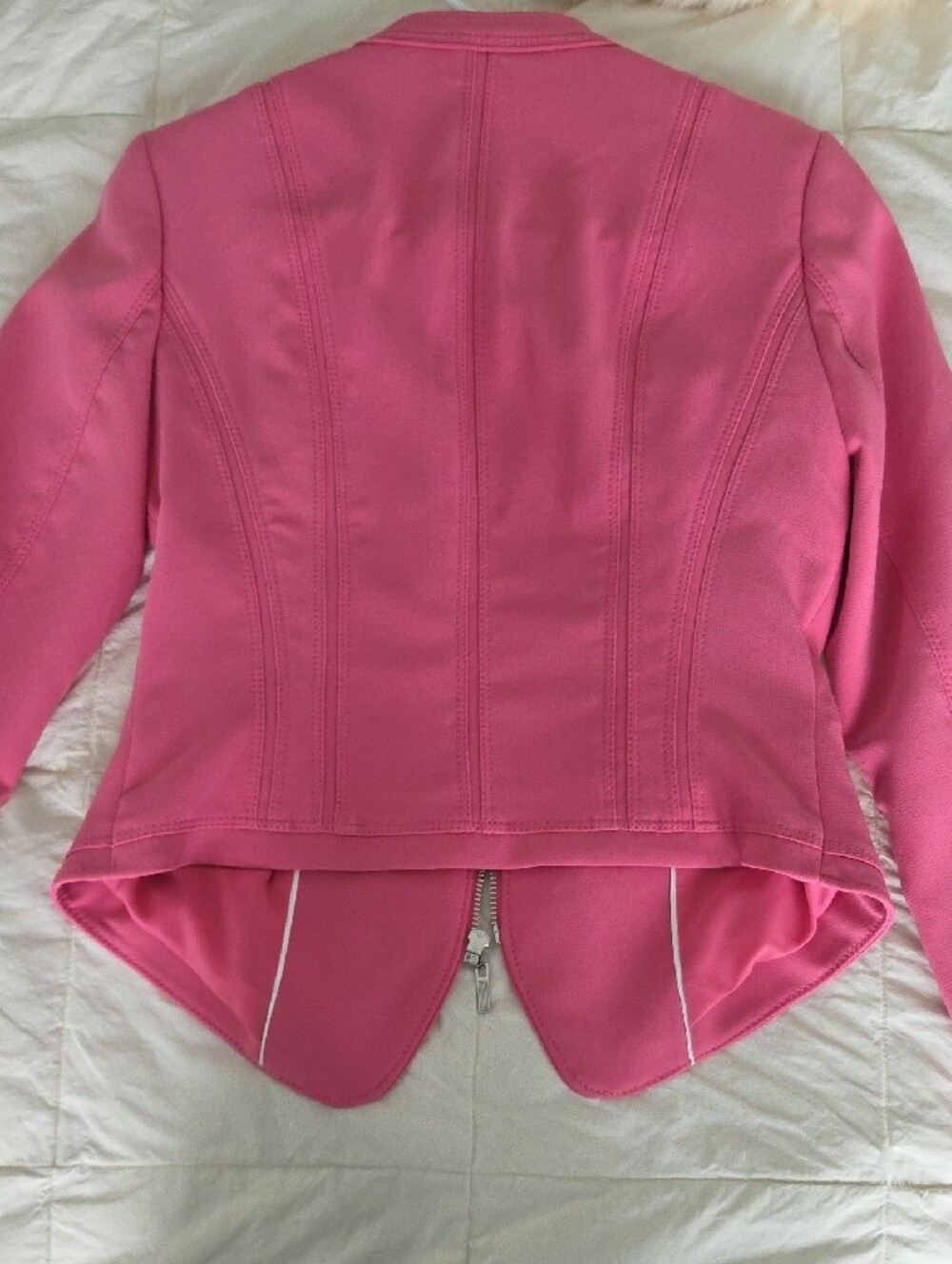 White House Black Market Pink Moto-Style Blazer Jacket - Picture 3 of 6